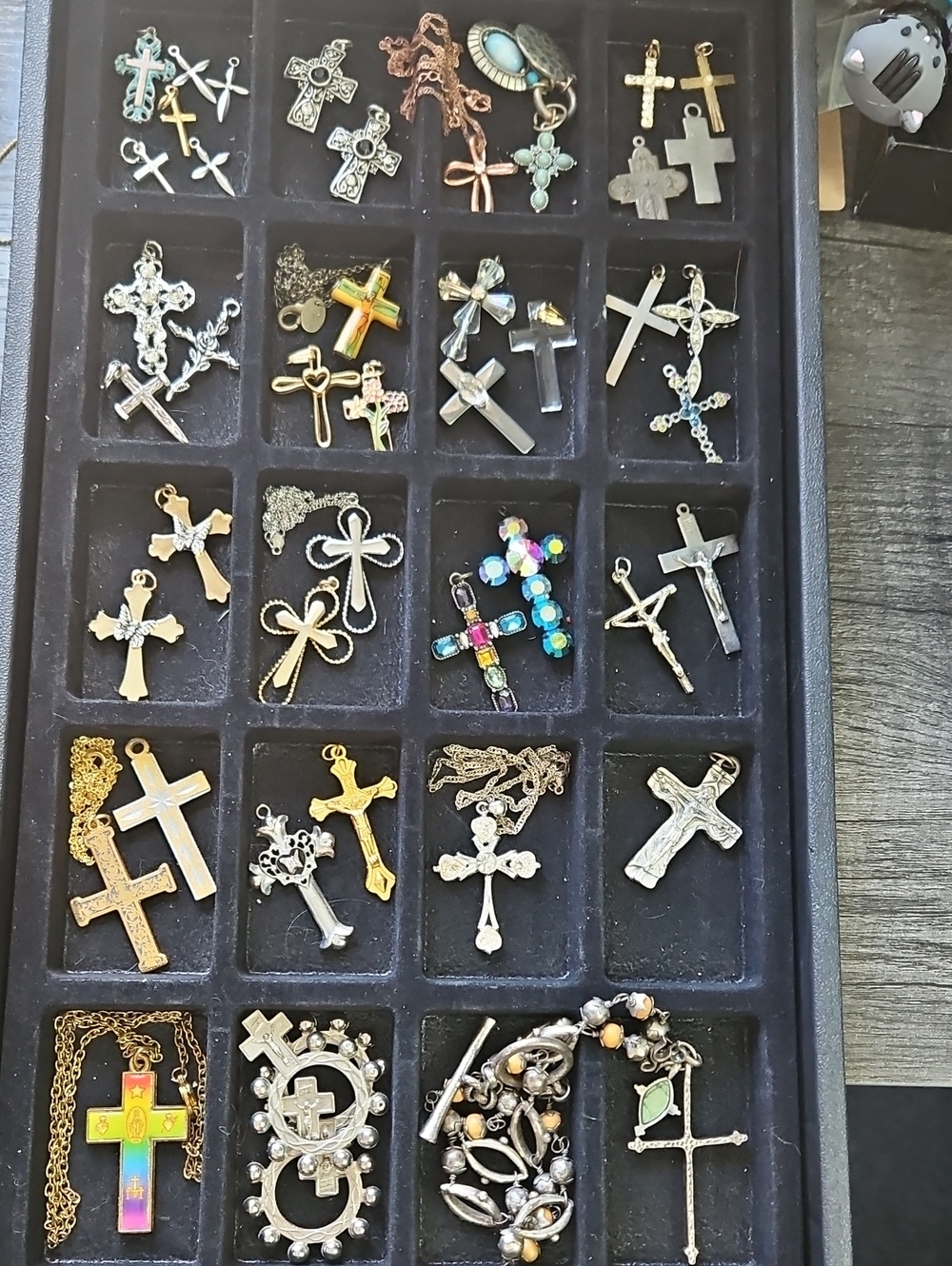 Mixed Metal Cross Pendant Collection - Multicolor and Silver Options
